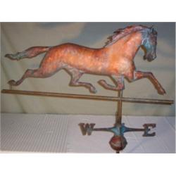 Copper horse weather vane