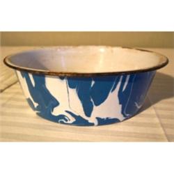 Blue and white swirl granite bowl