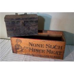 Metal lunch pail, Mince meat ad box