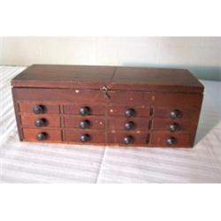 Multi-drawer sewing box, 11" long