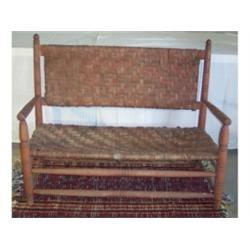 Settee with rush seat and back