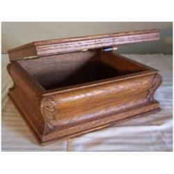 Hinged oak dresser box