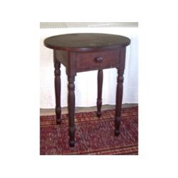 Oak oval-top one-drawer stand table