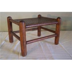footstool with rush top
