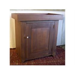 One-door dry sink, poplar and walnut