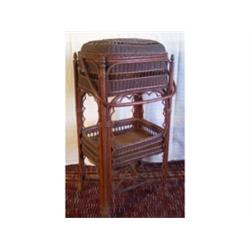 Early American wicker sewing stand