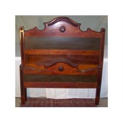 3/4 size walnut cherry bed