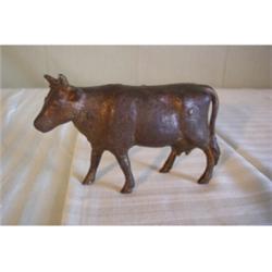 Cow bank, cast iron, 3-1/2" tall