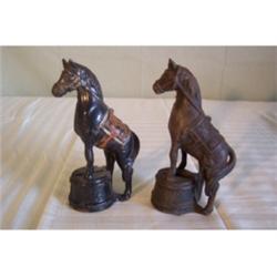 Pair of circus pony cast iron banks
