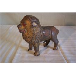 Cast iron lion bank