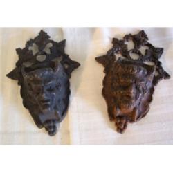 Pair of cast iron "devil" match holders