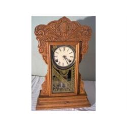 Ansonia oak case mantle clock