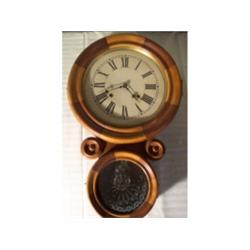 English wood wall clock, 22"h