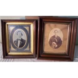 Framed tin-type; framed photo