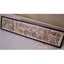 Embroidered silk framed décor