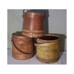 Lot of three sugar bucket, firkin