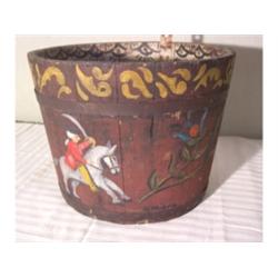 Dutch painted wood primitive bucket