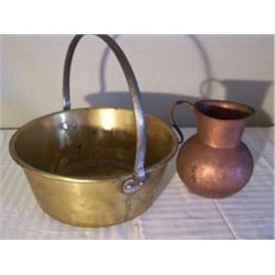 Brass Kettle & Copper pitcher