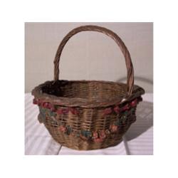 Basket with painted floral décor