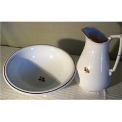 Meakin Tea Leaf pitcher and bowl