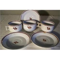 Edwards Tea Leaf feather cups/saucers
