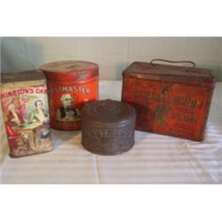 Four item lot of tobacco tins