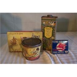 4-item lot advertising tins