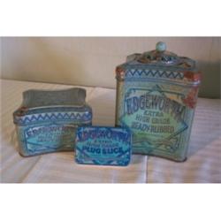3-item lot of Edgeworth tobacco tins