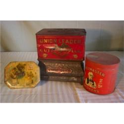 4-item lot of tobacco tins
