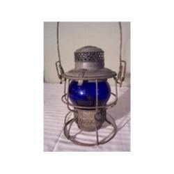Penn RR lantern with cobalt globe