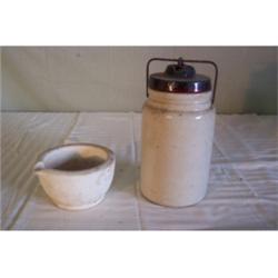 Pestle and stoneware canner with lid
