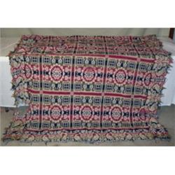 Tri-color jacquard coverlet