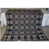 Image 1 : Blue and white tile pattern coverlet