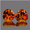 Natural Madeira Orange Citrine Heart Pair 10.00 MM - FL