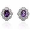 Natural Amethyst & Diamond 2.36 carats Earrings