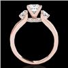 Image 2 : 1.6 CTW VS/SI Certified Princess Cut Diamond 3 Stone Ring 10K Rose Gold - REF-385M8F - 35422