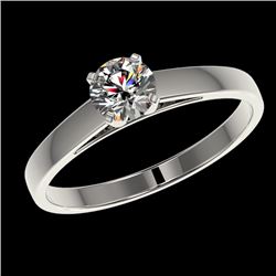 0.55 CTW Certified H-SI/I Quality Diamond Solitaire Engagement Ring 10K White Gold - REF-51Y3N - 364