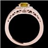 Image 1 : 1.5 CTW Certified Si Fancy Intense Yellow Diamond Solitaire Halo Ring 10K Rose Gold - REF-180K2R - 3