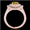 Image 1 : 1.75 CTW Certified Si Fancy Intense Yellow Diamond Solitaire Halo Ring 10K Rose Gold - REF-200M2F - 