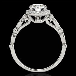 1.25 CTW H-SI/I Certified Diamond Solitaire Halo Ring 10K White Gold - REF-160T2X - 33616