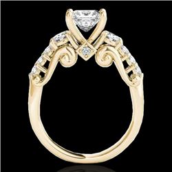 1.75 CTW VS/SI Certified Princess Diamond 3 Stone Ring 10K Yellow Gold - REF-394M9F - 35360