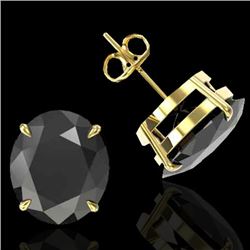 18 CTW Black VS/SI Diamond Certified Designer Stud Earrings 18K Yellow Gold - REF-381F8M - 21696