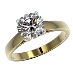 2.05 CTW Certified G-Si Quality Diamond Solitaire Ring 10K Yellow Gold - REF-578W5H - 36554