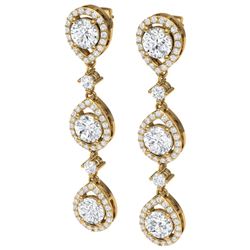 4.45 CTW Royalty Designer VS/SI Diamond Earrings 18K Yellow Gold - REF-538X2T - 39107