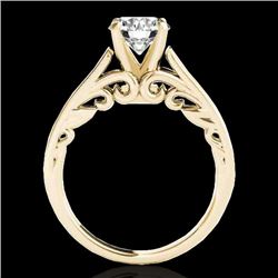 1.25 CTW H-SI/I Certified Diamond Solitaire Ring 10K Yellow Gold - REF-180R2K - 35148