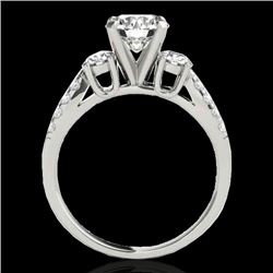 1.5 CTW H-SI/I Certified Diamond 3 Stone Ring 10K White Gold - REF-172X8T - 35403