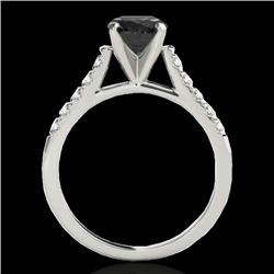 1.2 CTW Certified Vs Black Diamond Solitaire Ring 10K White Gold - REF-48Y2N - 34973