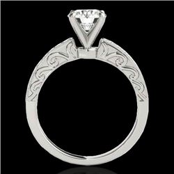1.18 CTW H-SI/I Certified Diamond Solitaire Antique Ring 10K White Gold - REF-174R5K - 34603