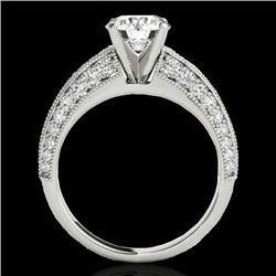 1.58 CTW H-SI/I Certified Diamond Solitaire Antique Ring 10K White Gold - REF-172K8R - 34621