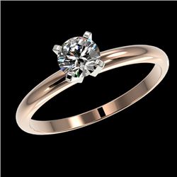 0.50 CTW Certified H-SI/I Quality Diamond Solitaire Engagement Ring 10K Rose Gold - REF-51N8Y - 3285